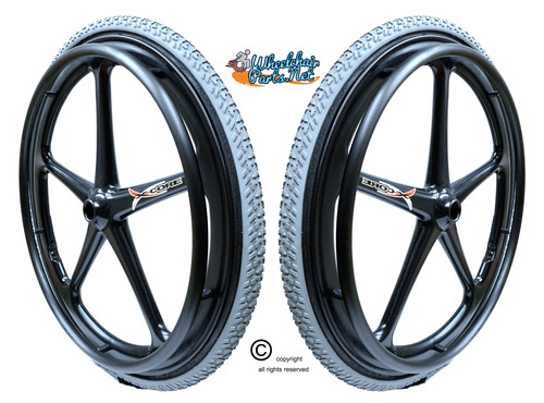 Set of 2 X-CORE Wheels 24 x 1 3/8" (25-540) WITH PRIMO ALL Terrain AIR Tires
